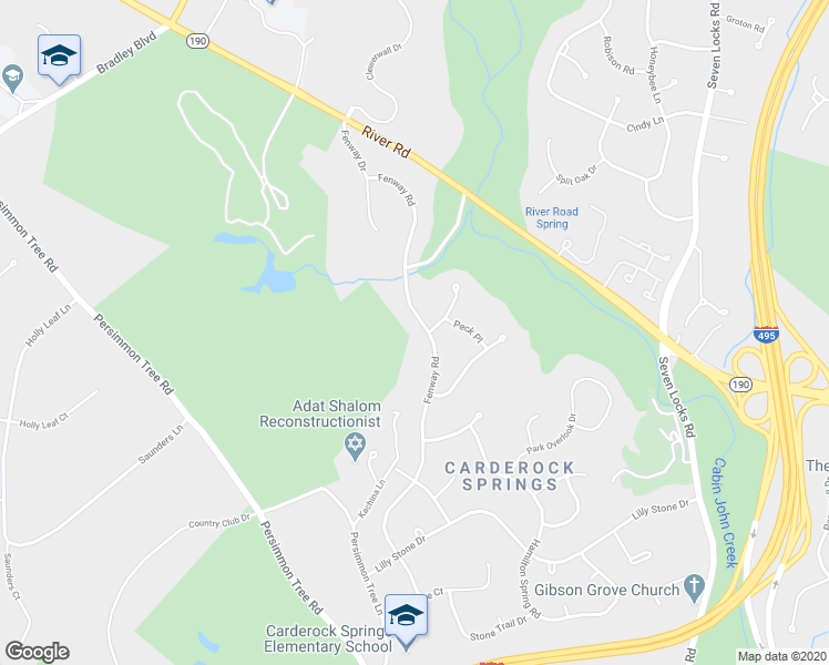 map of restaurants, bars, coffee shops, grocery stores, and more near 8404 Fenway Road in Bethesda
