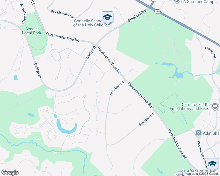 map of restaurants, bars, coffee shops, grocery stores, and more near 8913 Holly Leaf Lane in Bethesda