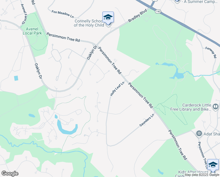 map of restaurants, bars, coffee shops, grocery stores, and more near 8913 Holly Leaf Lane in Bethesda