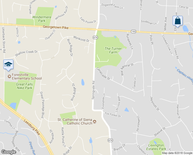 map of restaurants, bars, coffee shops, grocery stores, and more near 933 Springvale Road in Great Falls