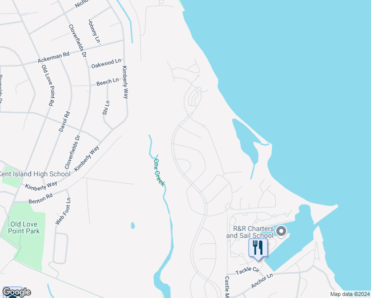 map of restaurants, bars, coffee shops, grocery stores, and more near 245 Peregrine Drive in Stevensville