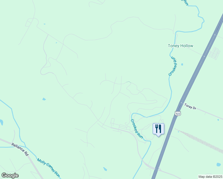 map of restaurants, bars, coffee shops, grocery stores, and more near 58 Putter Court in Front Royal