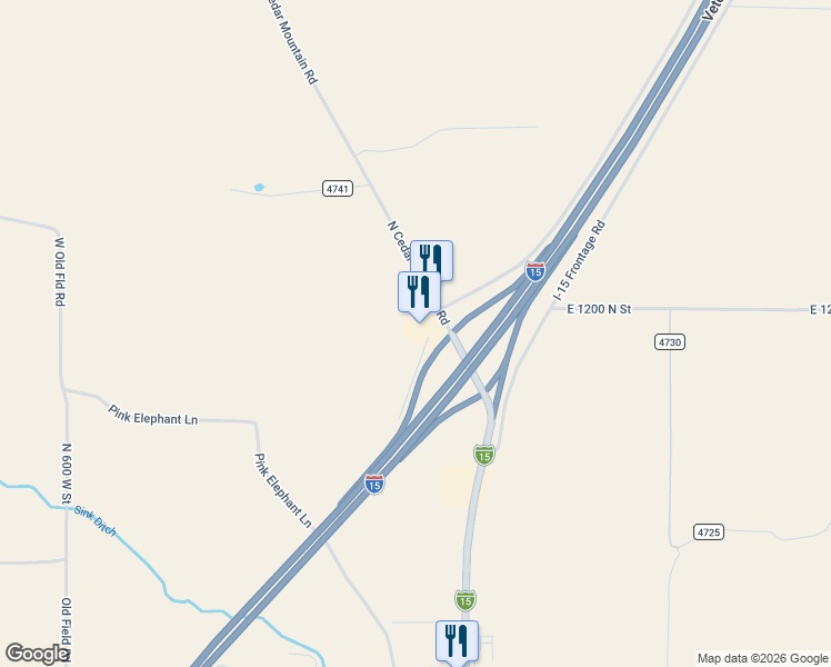 map of restaurants, bars, coffee shops, grocery stores, and more near 55 West 1100 N Fillmore in Fillmore