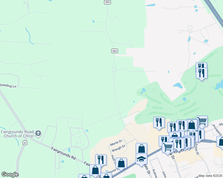 map of restaurants, bars, coffee shops, grocery stores, and more near 140 Sydnorville Road in Troy
