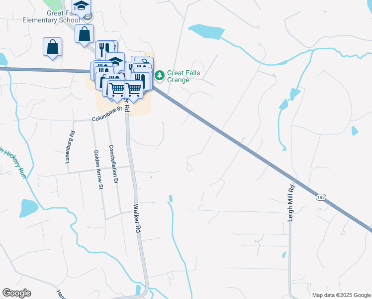 map of restaurants, bars, coffee shops, grocery stores, and more near 9641 Georgetown Pike in Great Falls