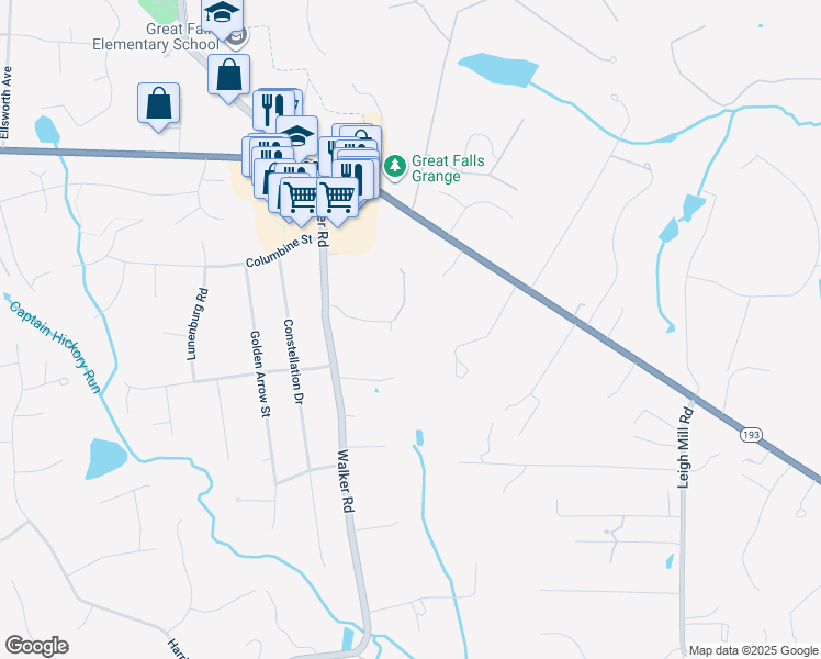 map of restaurants, bars, coffee shops, grocery stores, and more near 9803 Thunderhill Court in Great Falls