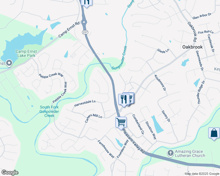 map of restaurants, bars, coffee shops, grocery stores, and more near 1238 Edgebrook Court in Florence