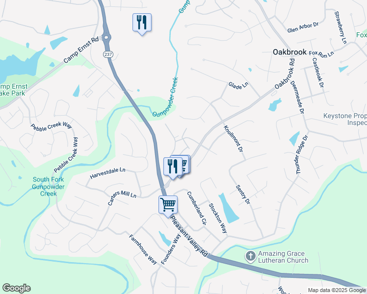 map of restaurants, bars, coffee shops, grocery stores, and more near 7315 Centrecrest Lane in Florence