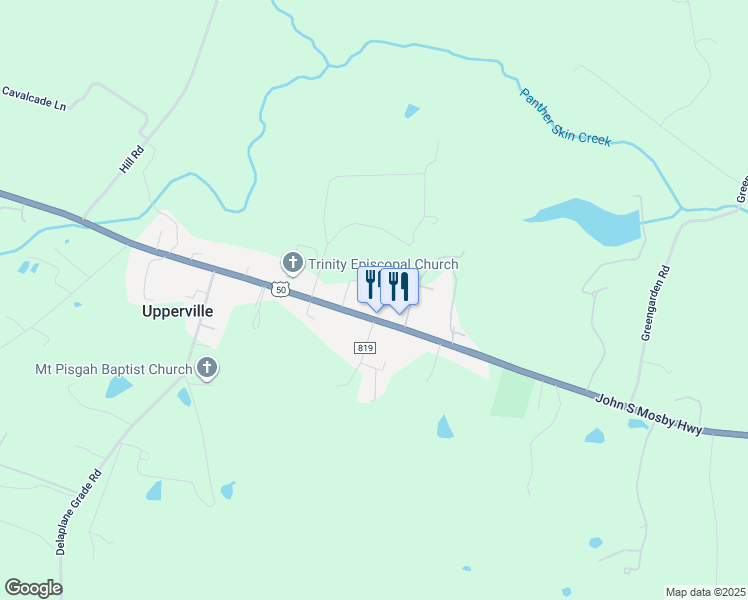 map of restaurants, bars, coffee shops, grocery stores, and more near 9056 John S Mosby Highway in Upperville