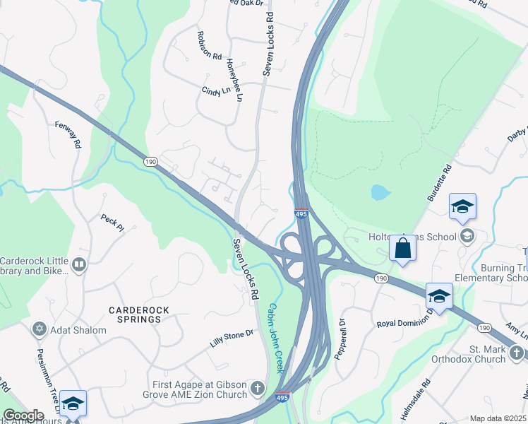 map of restaurants, bars, coffee shops, grocery stores, and more near 8319 Quarry Manor Terrace in Bethesda