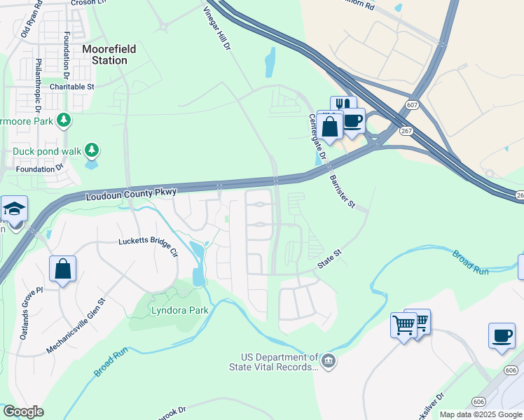 map of restaurants, bars, coffee shops, grocery stores, and more near 43789 Virginia Manor Terrace in Ashburn
