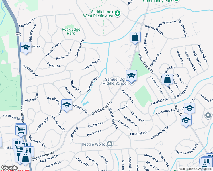 map of restaurants, bars, coffee shops, grocery stores, and more near 4012 Welsley Lane in Bowie