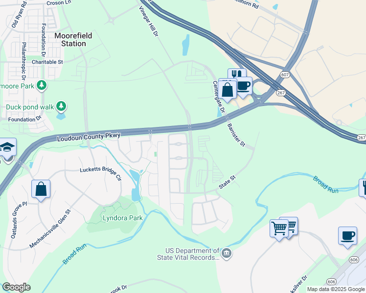 map of restaurants, bars, coffee shops, grocery stores, and more near 43795 Virginia Manor Terrace in Ashburn