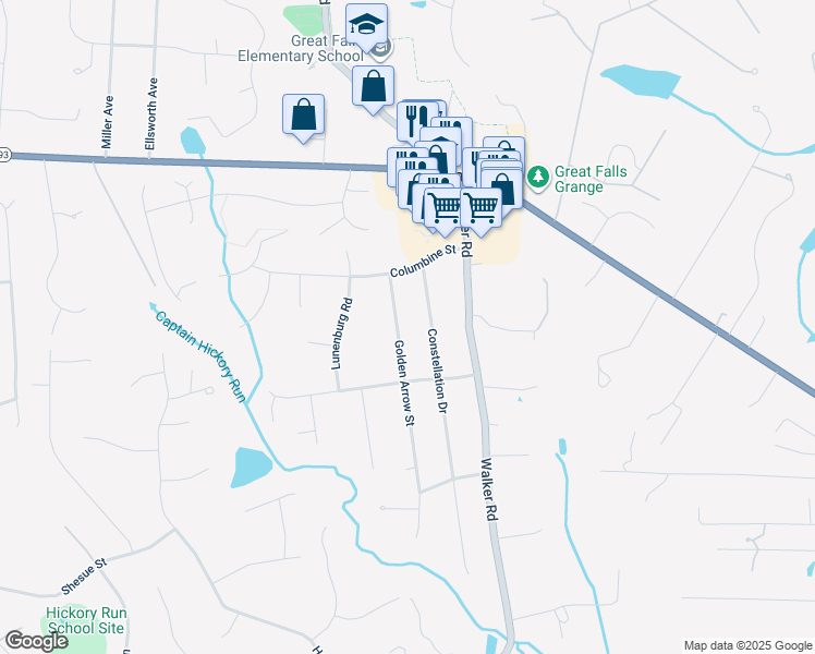 map of restaurants, bars, coffee shops, grocery stores, and more near 817 Golden Arrow Street in Great Falls