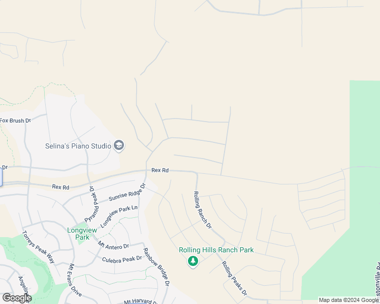 map of restaurants, bars, coffee shops, grocery stores, and more near 13062 Crescent Creek Drive in El Paso County