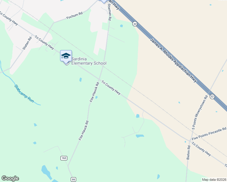 map of restaurants, bars, coffee shops, grocery stores, and more near 7936 Tri County Highway in Sardinia