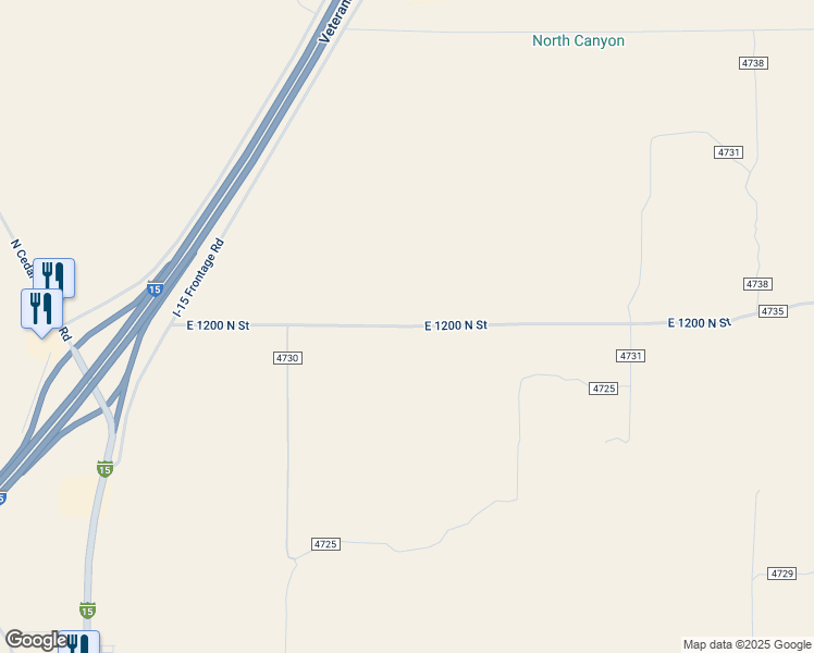 map of restaurants, bars, coffee shops, grocery stores, and more near East 1200 North Street in Fillmore