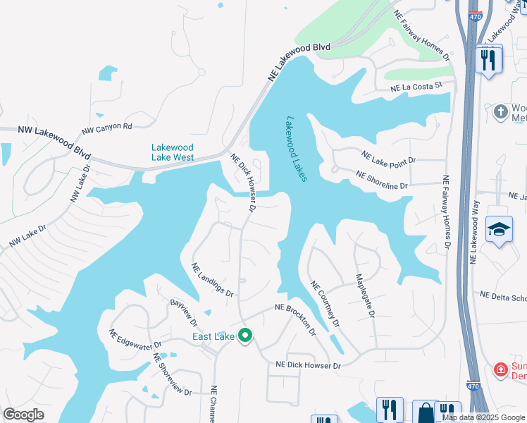 map of restaurants, bars, coffee shops, grocery stores, and more near 305 Dartmore Court in Lee's Summit