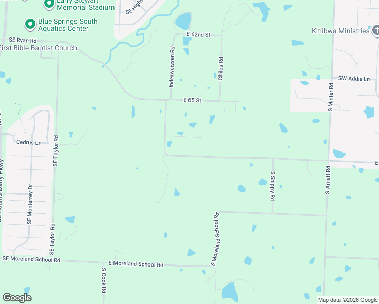 map of restaurants, bars, coffee shops, grocery stores, and more near 29310 Southeast Ryan Road in Blue Springs