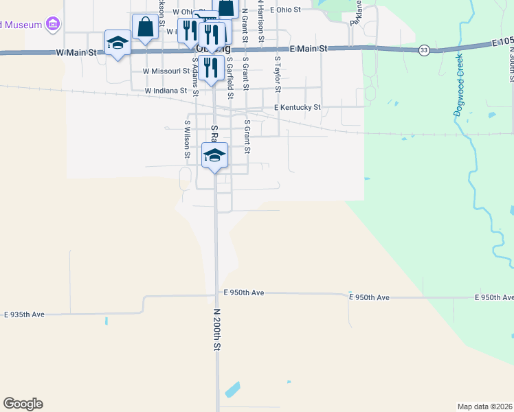map of restaurants, bars, coffee shops, grocery stores, and more near 1-99 Edgewood Lane in Oblong