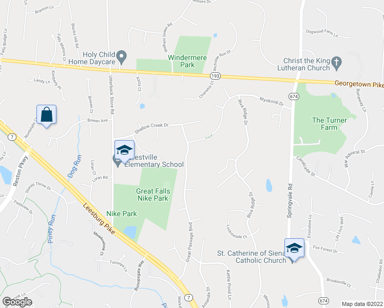map of restaurants, bars, coffee shops, grocery stores, and more near 1065 Great Passage Boulevard in Great Falls