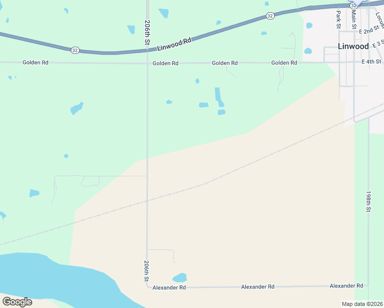 map of restaurants, bars, coffee shops, grocery stores, and more near 206th Street in Linwood