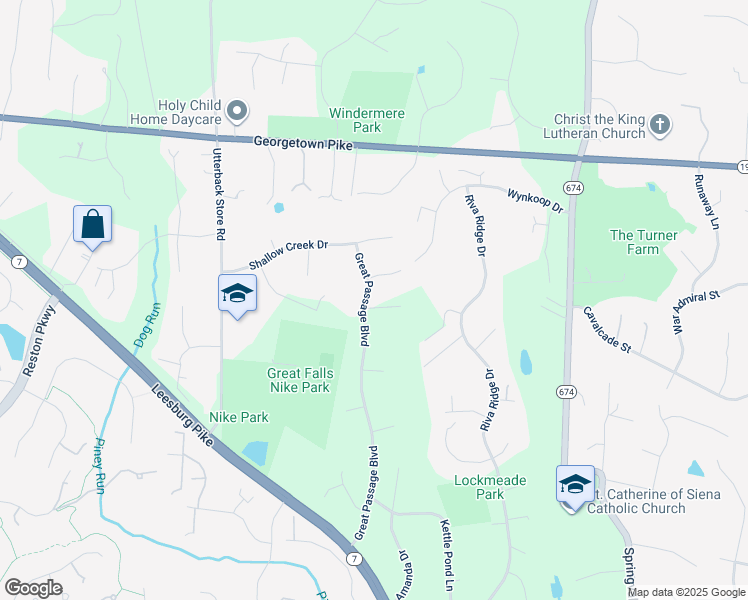 map of restaurants, bars, coffee shops, grocery stores, and more near 1065 Great Passage Boulevard in Great Falls