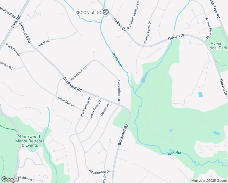 map of restaurants, bars, coffee shops, grocery stores, and more near 8504 Horseshoe Lane in Potomac