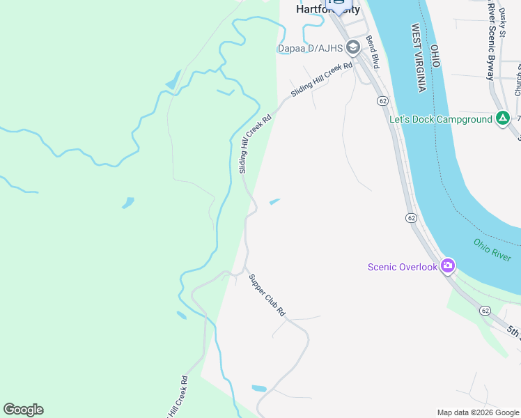 map of restaurants, bars, coffee shops, grocery stores, and more near 1469 Sliding Hill Creek Road in Hartford City