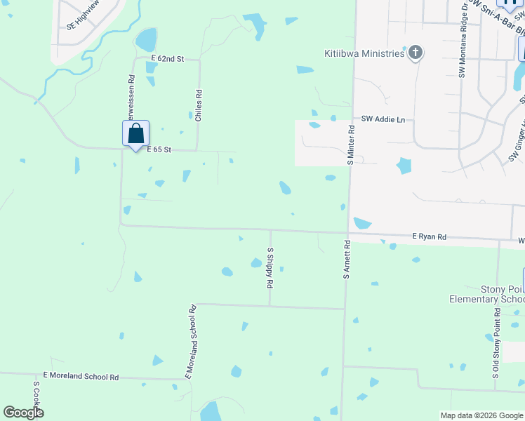 map of restaurants, bars, coffee shops, grocery stores, and more near 31000 Southeast Ryan Road in Grain Valley
