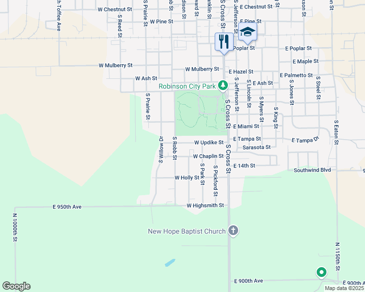 map of restaurants, bars, coffee shops, grocery stores, and more near 400-498 West Chaplin Street in Robinson