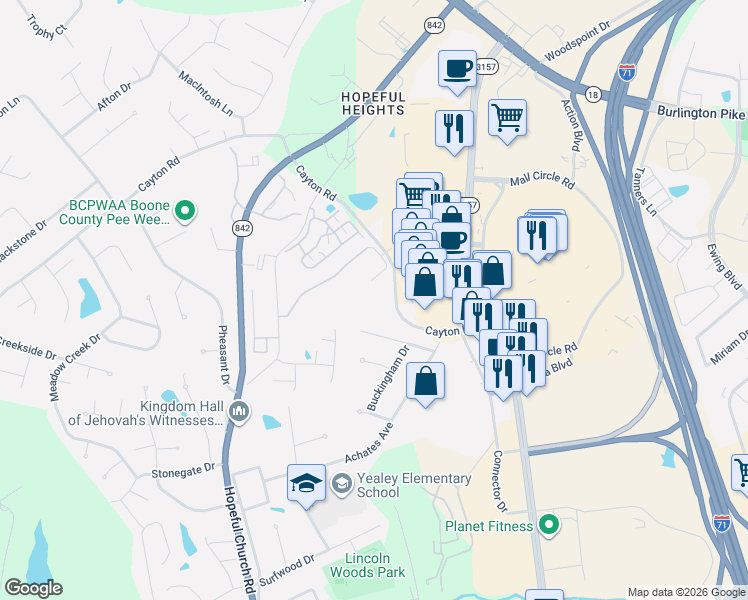 map of restaurants, bars, coffee shops, grocery stores, and more near 326 Chelsea Square in Florence
