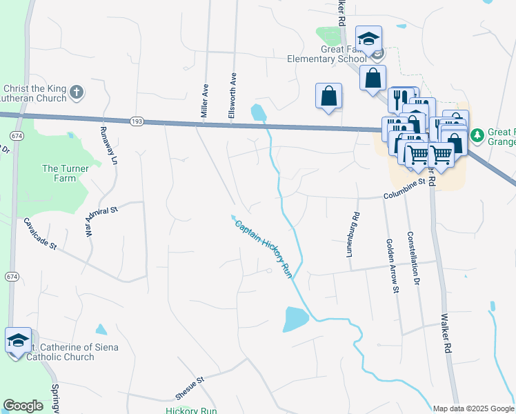 map of restaurants, bars, coffee shops, grocery stores, and more near 823 Crews Road in Great Falls
