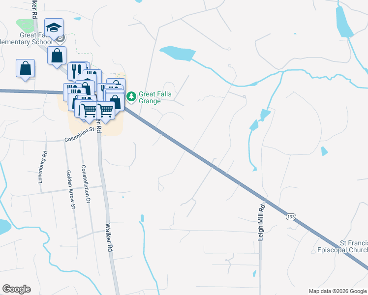 map of restaurants, bars, coffee shops, grocery stores, and more near 9710 Georgetown Pike in Great Falls