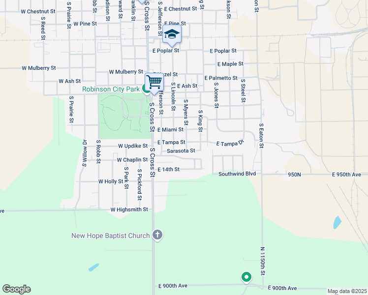 map of restaurants, bars, coffee shops, grocery stores, and more near 247-299 Sarasota Street in Robinson