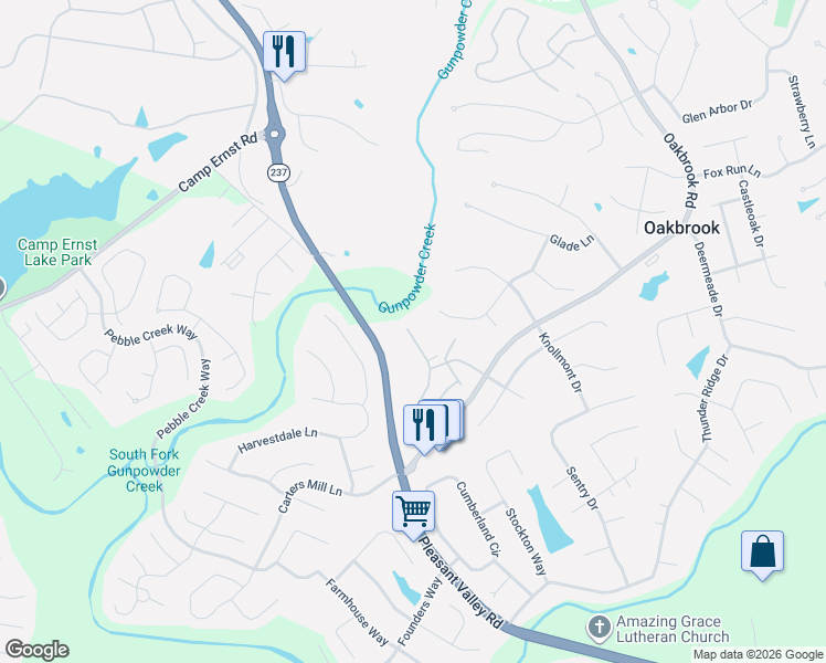 map of restaurants, bars, coffee shops, grocery stores, and more near 7255 Ridge Edge Court in Florence