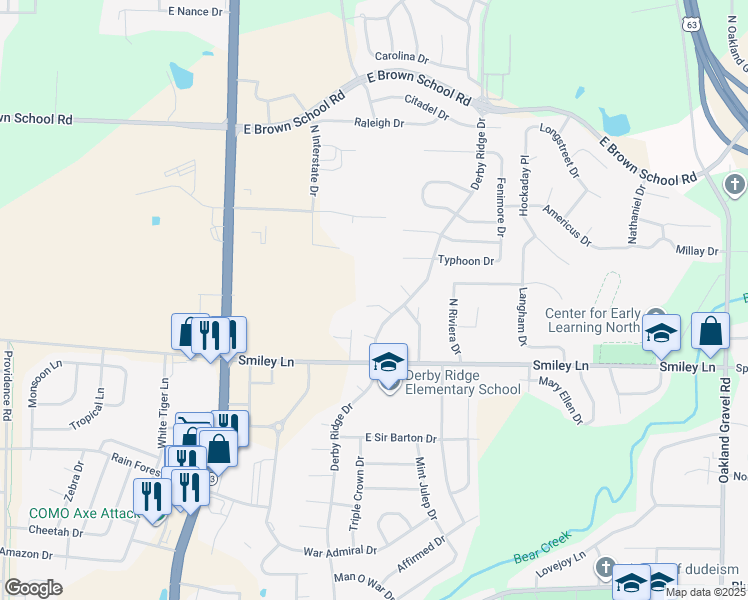 map of restaurants, bars, coffee shops, grocery stores, and more near 1411 Risen Star Court in Columbia