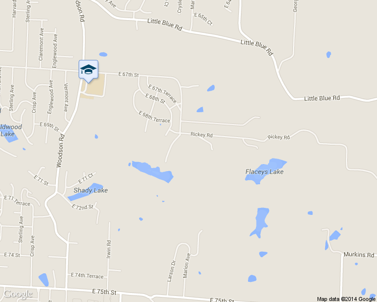 map of restaurants, bars, coffee shops, grocery stores, and more near 12809 Rickey Road in Kansas City