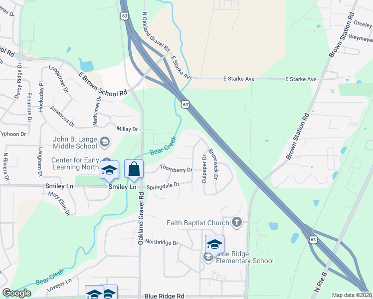 map of restaurants, bars, coffee shops, grocery stores, and more near 2606 Mistywood Court in Columbia