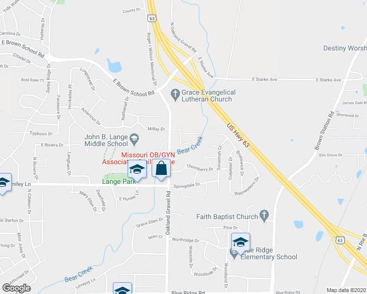 map of restaurants, bars, coffee shops, grocery stores, and more near 2506 Heying Drive in Columbia