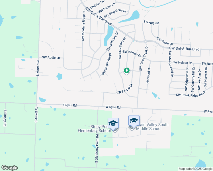 map of restaurants, bars, coffee shops, grocery stores, and more near 1008 Mountain View Court in Grain Valley