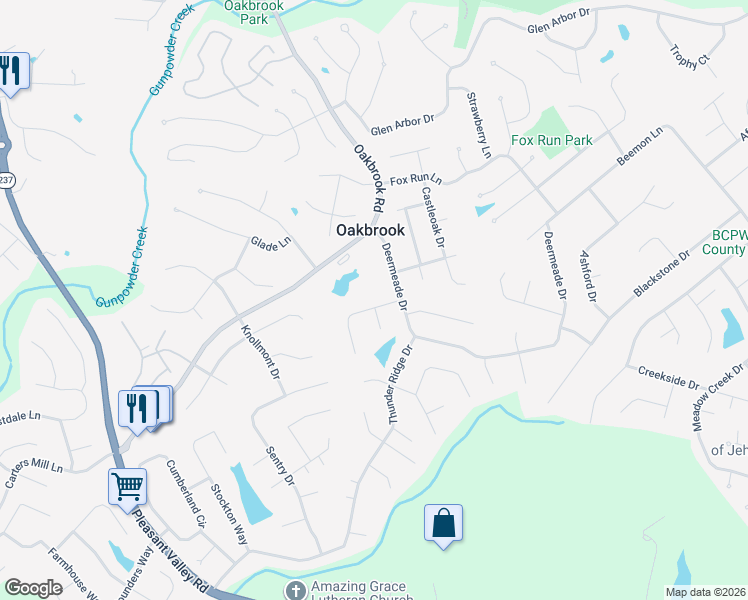 map of restaurants, bars, coffee shops, grocery stores, and more near 7517 Roxbury Court in Florence