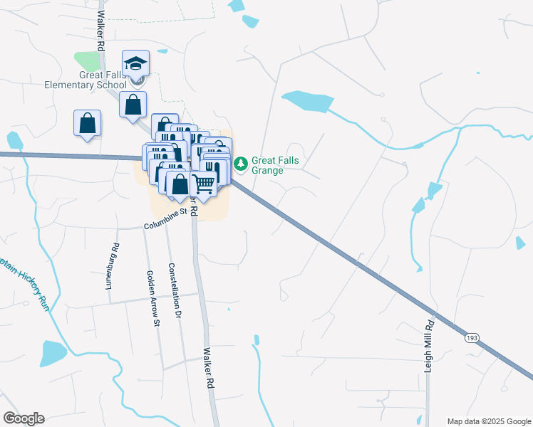 map of restaurants, bars, coffee shops, grocery stores, and more near 9801 Georgetown Pike in Great Falls