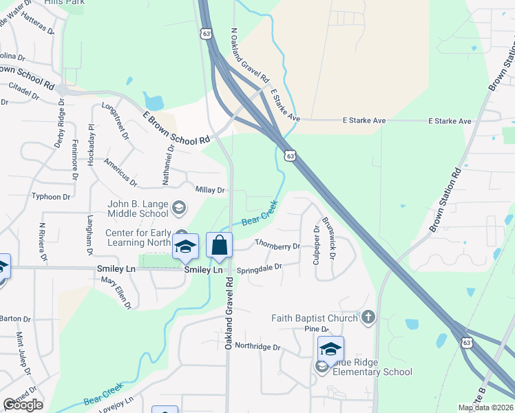 map of restaurants, bars, coffee shops, grocery stores, and more near 2506 Heying Drive in Columbia