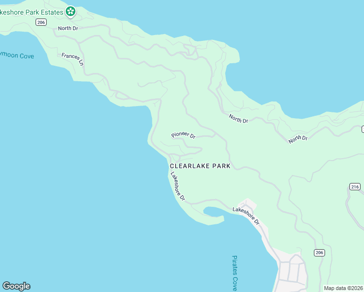 map of restaurants, bars, coffee shops, grocery stores, and more near 11178 Pioneer Drive in Clearlake