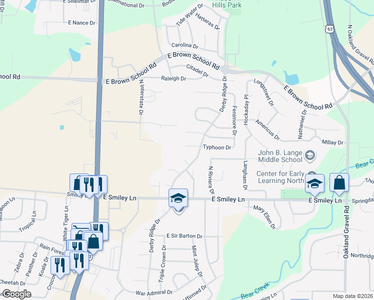 map of restaurants, bars, coffee shops, grocery stores, and more near 1511 Riva Ridge Court in Columbia
