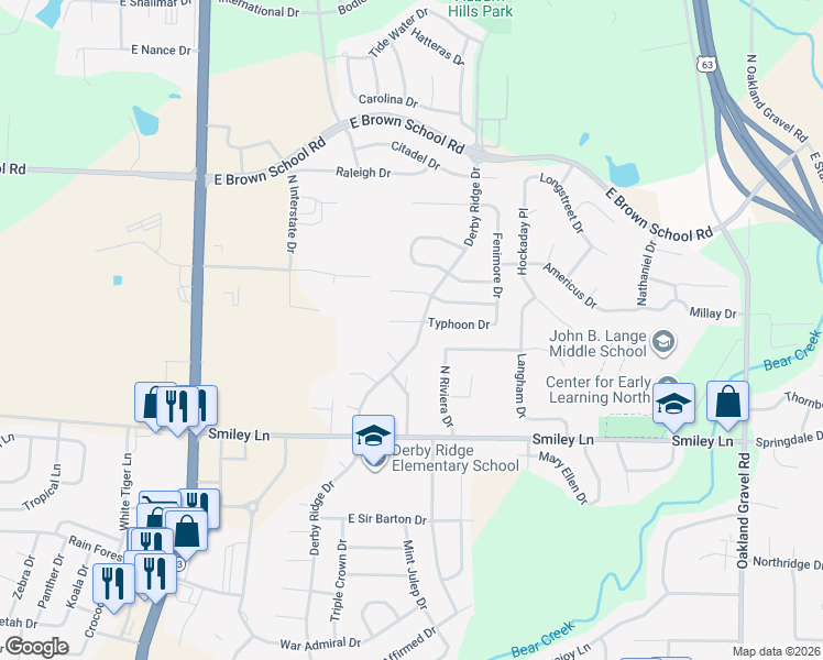 map of restaurants, bars, coffee shops, grocery stores, and more near 1511 Riva Ridge Court in Columbia