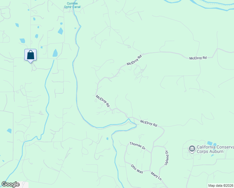map of restaurants, bars, coffee shops, grocery stores, and more near 14580 McElroy Road in Auburn