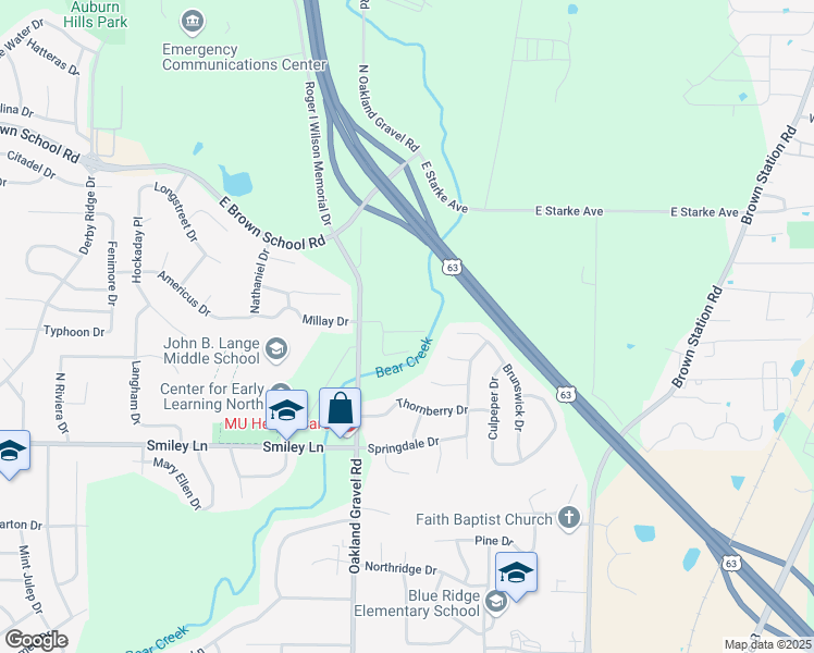 map of restaurants, bars, coffee shops, grocery stores, and more near 2541 East Morris Drive in Columbia