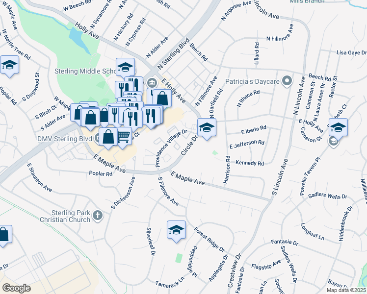map of restaurants, bars, coffee shops, grocery stores, and more near 197 Saint Johns Square in Sterling